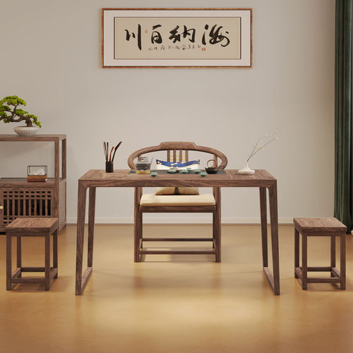 新中式实木阳台茶桌椅组合整装家用禅意小型泡茶台办公室功夫茶几