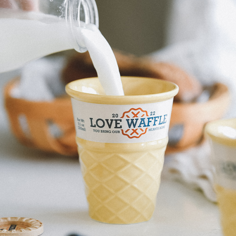 创意陶瓷甜筒冰淇淋牛奶小杯子