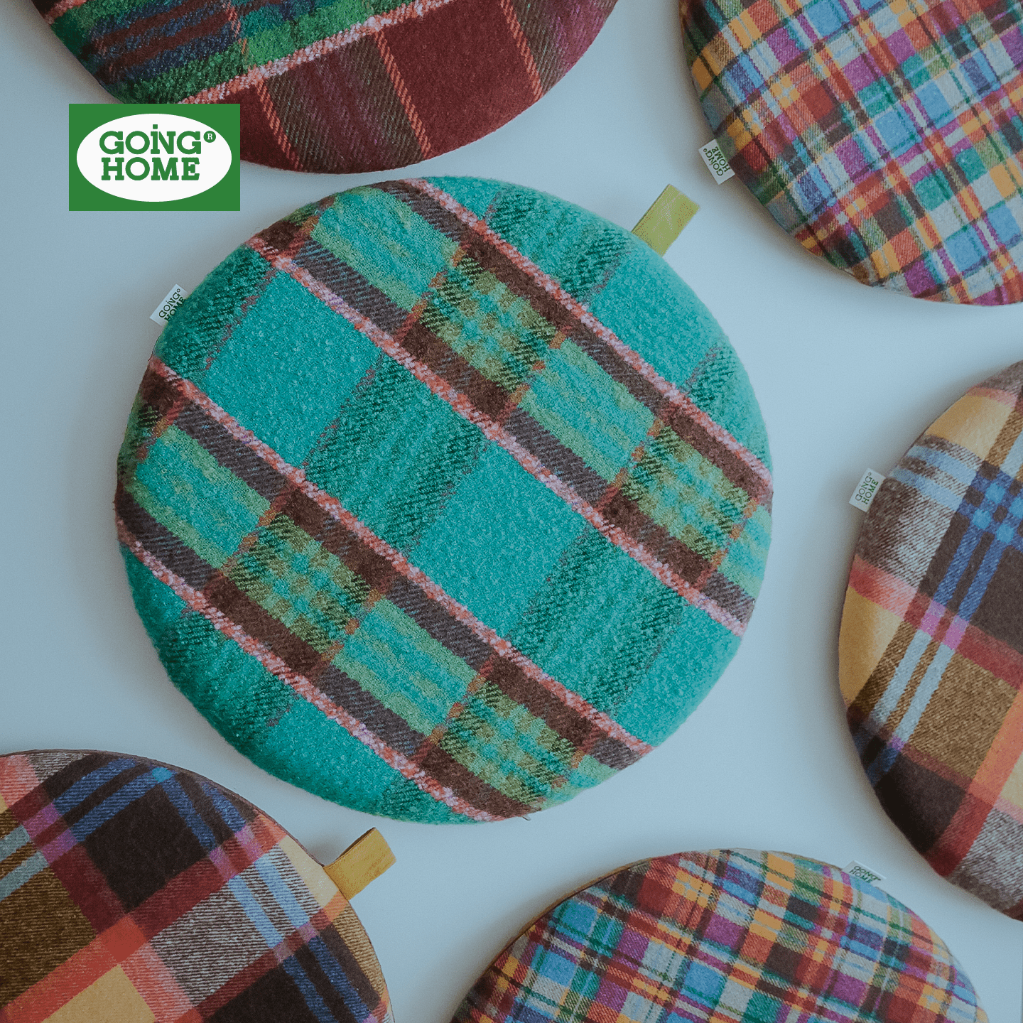 坐垫椅子垫加厚记忆棉防塌陷久坐神器防滑家用复古格子日式座椅垫