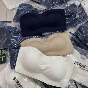 2382硅胶防滑抹胸蹦迪不掉夏季隐形肤色防透无痕一字露肩礼服文胸