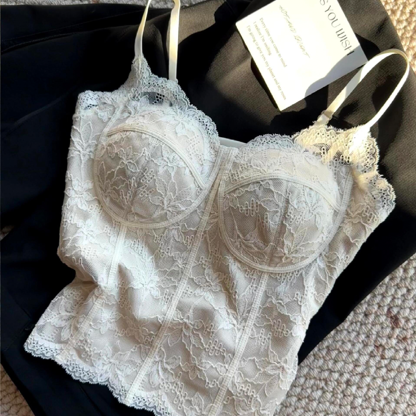 法式纯欲蕾丝吊带内衣保暖