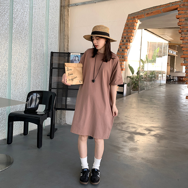 彩色纯棉宽松显瘦t恤女夏慵懒风