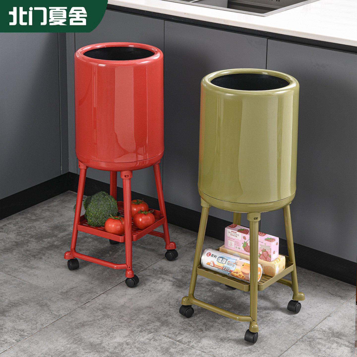 卖爆了！可移动厨房加高垃圾桶