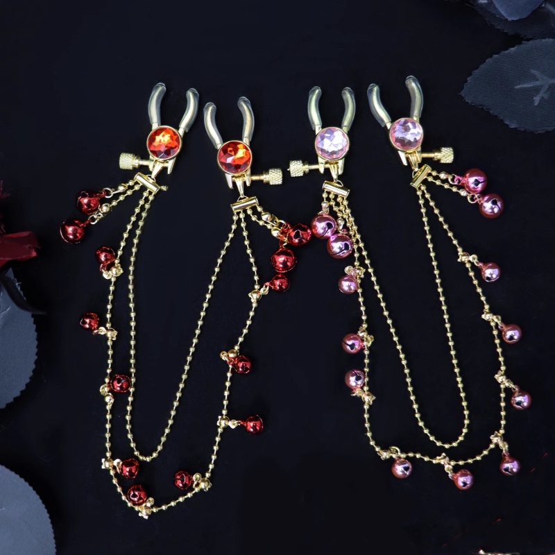 这个好看~~~红宝石流苏铃铛夹