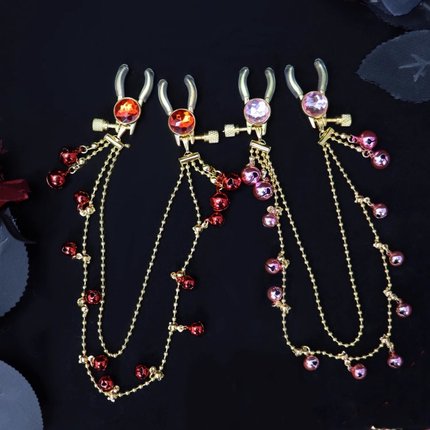 这个好看~~~红宝石流苏铃铛夹