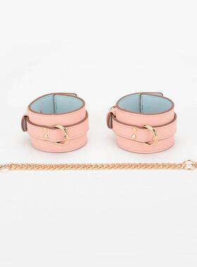 皮质脚环好看的粉蓝色皮手环手链饰品