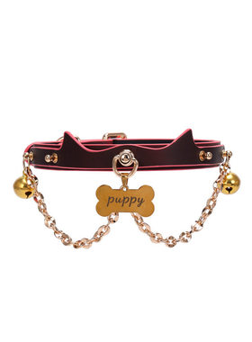 项圈choker男女温感变色皮铃铛puppy挂牌项链