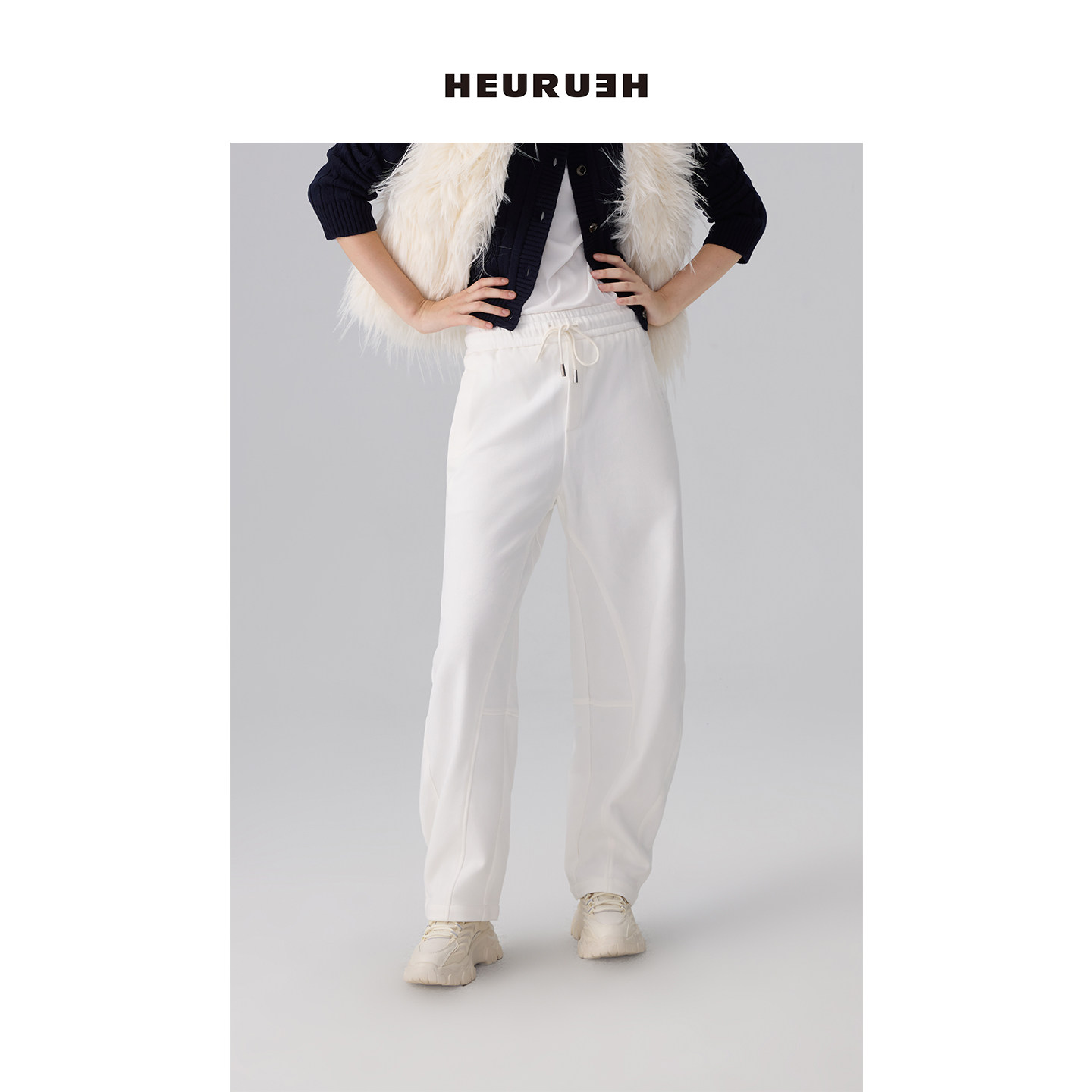 HEURUEH SS25春夏新品 BALLOON休闲阔腿长裤卫裤