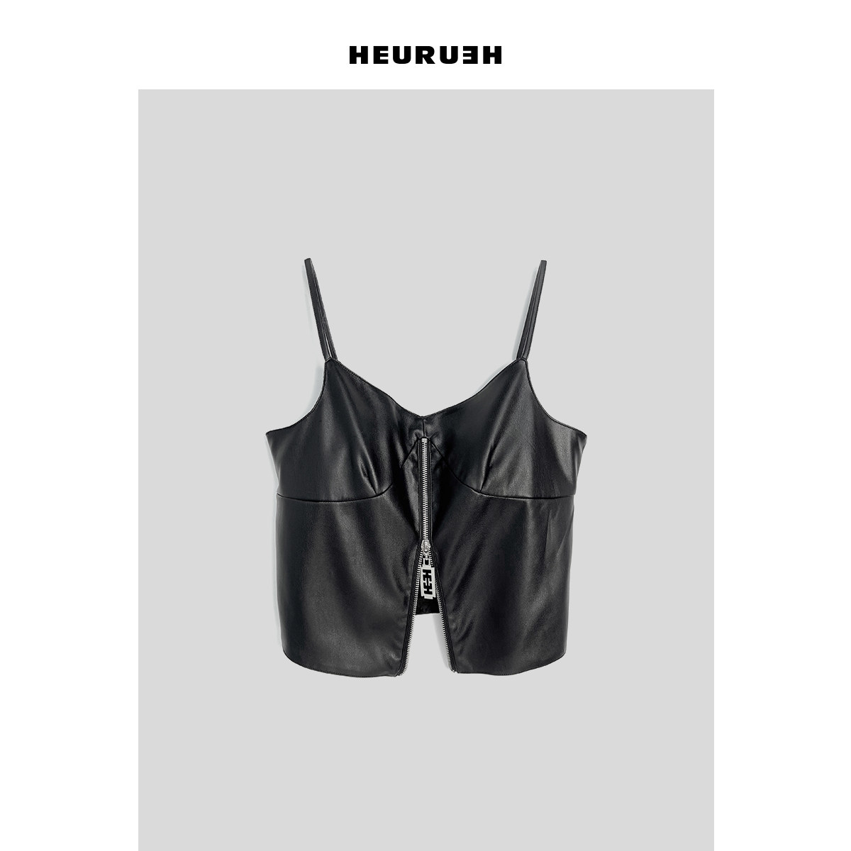 拉链HEURUEHPU吊带休闲背心