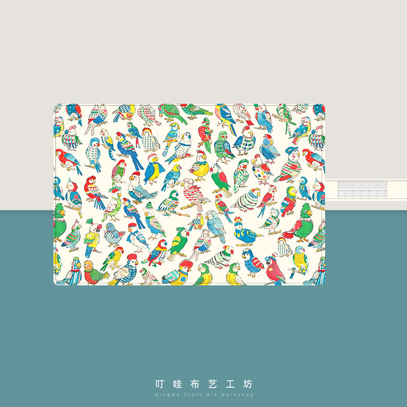 五颜六色的鹦鹉笔帘定制高颜值布艺卷笔帘日系文具袋化妆笔收纳包