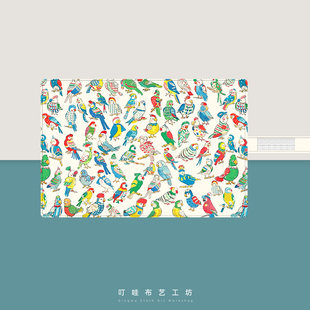 五颜六色的鹦鹉笔帘定制高颜值布艺卷笔帘日系文具袋化妆笔收纳包