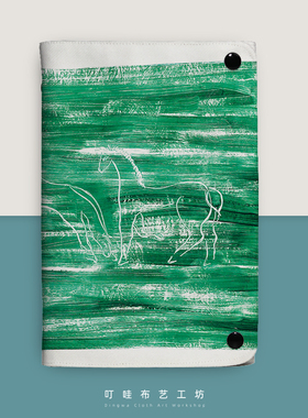 常玉草原上的马高颜值本子活页本sanyu油画艺术小众布手账本定制