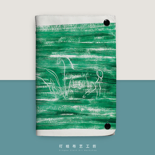 常玉草原上的马高颜值本子活页本sanyu油画艺术小众布手账本定制