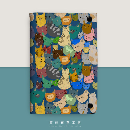 猫咪布艺活页笔记本定制