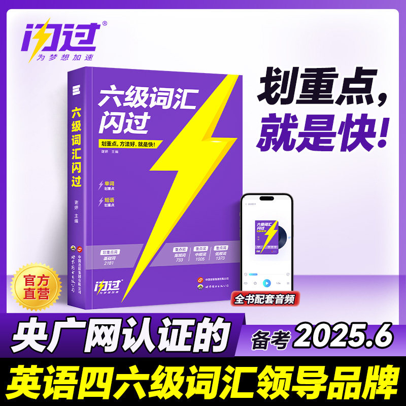 【备考2025.6】六级词汇闪过乱序版大学英语六级高频词单词本专项训练词根词缀记忆法便携版 大学英语考研词汇闪过巨微英语旗舰店