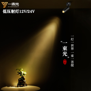 客厅茶室博物馆佛堂氛围吸顶灯24V 一束光聚光射灯直流低压12V明装