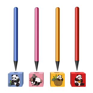 国风熊猫系列永远写不完的笔用不完一辈子精工石墨铅笔无墨永恒笔可刻字logo