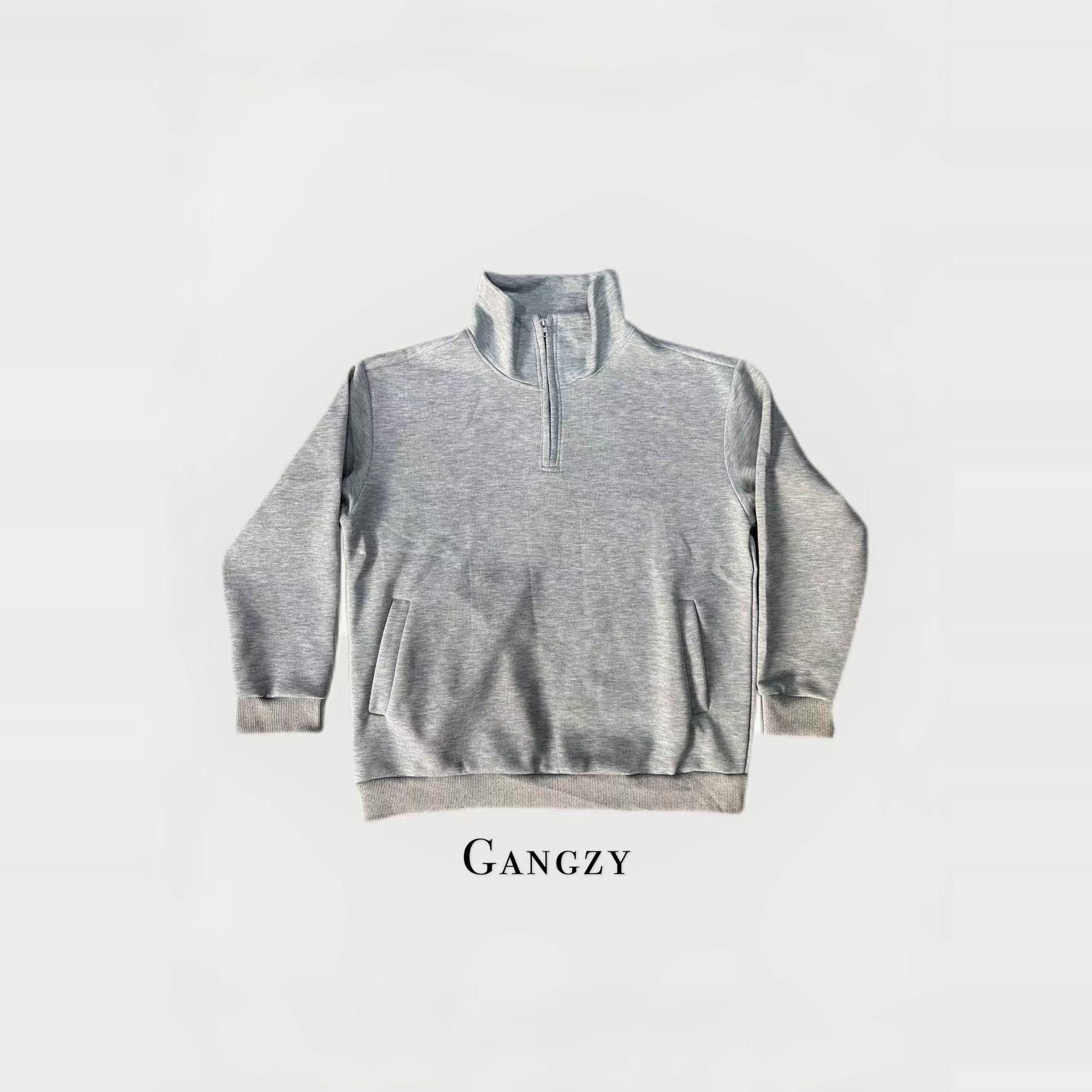 2024秋冬新款半拉链字母刺绣卫衣