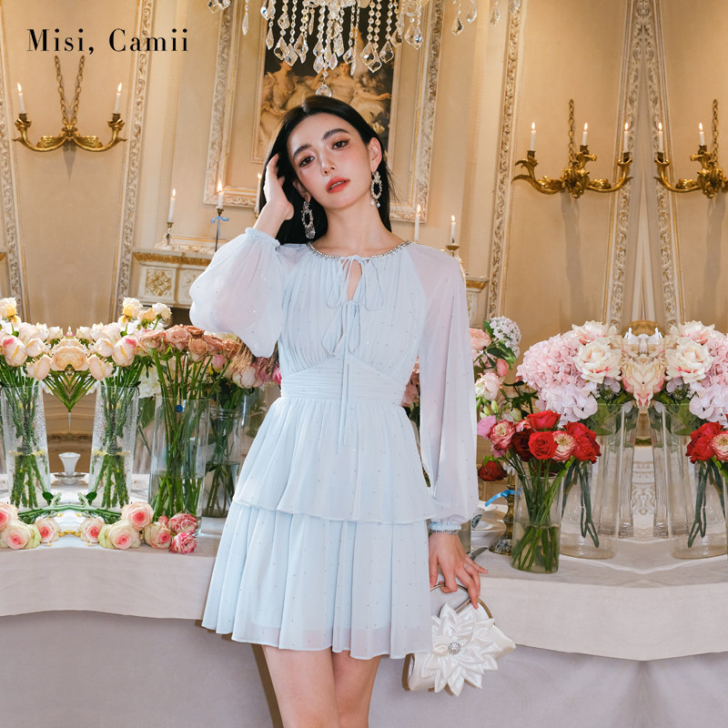 Misi.Camii名媛风烫钻连衣裙
