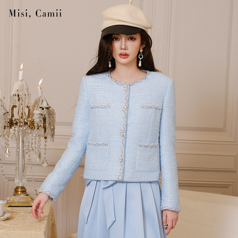 Misi.Camii花朵扣珠片香风短外套