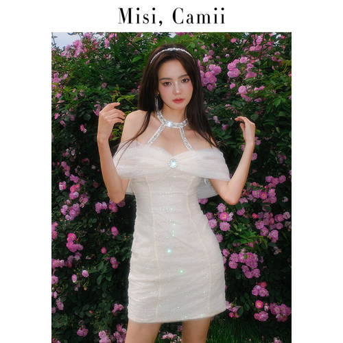 Misi,Camii甜美一步裙聚酯纤维