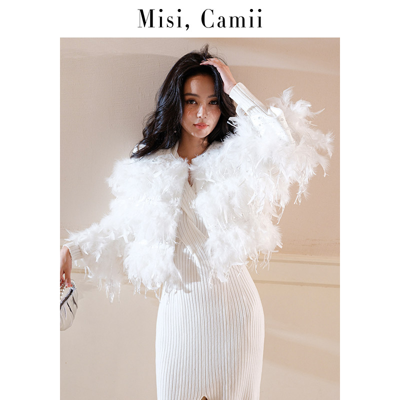 Misi,Camii仙美飘逸羽毛流苏重工