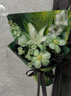 屿后 水墨石纹纸鲜花花束包花纸花店diy手工肌理纸花艺包装材料