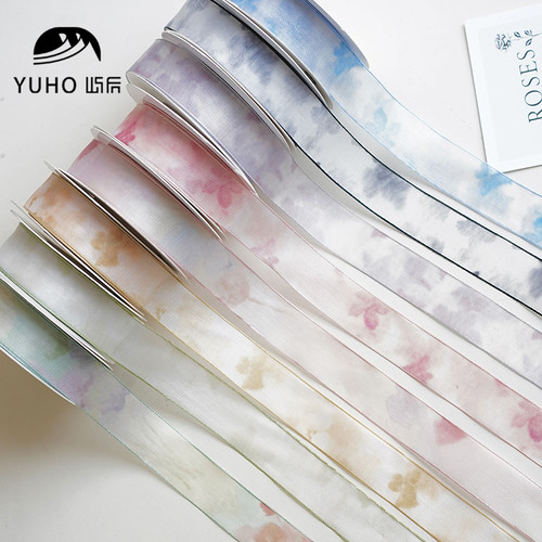 YUHO屿后2.5cm晕染真丝丝带