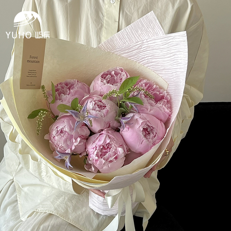 屿后 手工百褶纸鲜花花束褶皱包花纸花店礼品diy手工花店包装材料