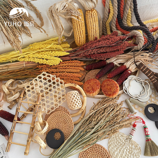 屿后 【中秋节】复古挂件合集中秋门挂diy竹排装饰品节日干花材料