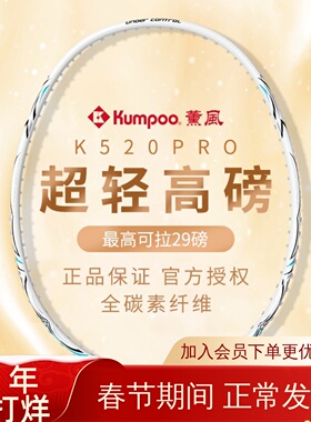 熏风K520pro羽毛球拍薰风琉璃超轻全碳素纤维专业球拍单双拍正品
