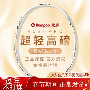 熏风K520pro羽毛球拍薰风琉璃超轻全碳素纤维专业球拍单双拍正品