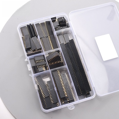 单排母座盒装 2.54mm单排插针插座连接器PCB板组合套件8种120pcs