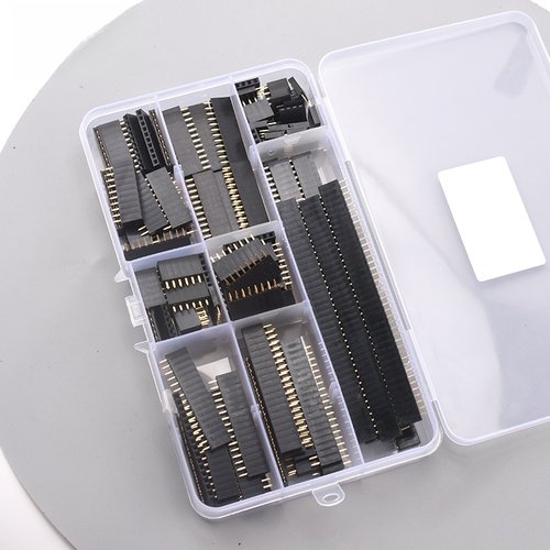 单排母座盒装 2.54mm单排插针插座连接器PCB板组合套件8种120pcs