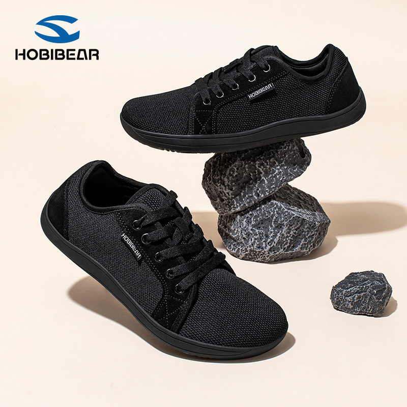 HOBIBEAR男鞋秋季透气2025新款宽楦休闲鞋薄款宽头高端品牌赤足鞋