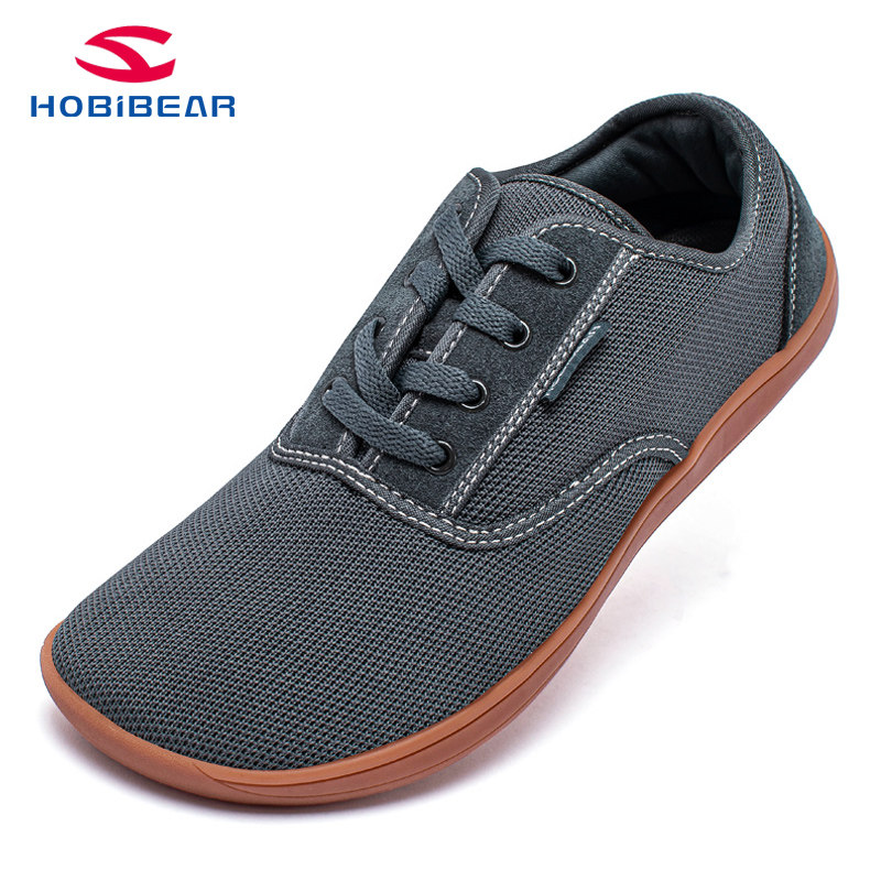 HOBIBEAR秋季宽脚通勤鞋透气男鞋4E宽楦轻便网面大头鞋外贸大码鞋