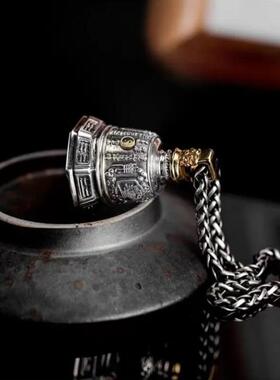 中国风雨渐耳铃铛太极八卦吊坠项链复古国潮挂坠民族风霸气卫衣链