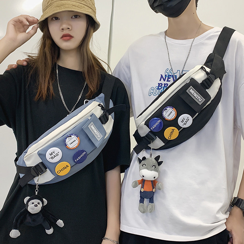 潮牌斜挎包男士2021新款休闲胸包夏季单肩小挎包运动腰包斜肩背包