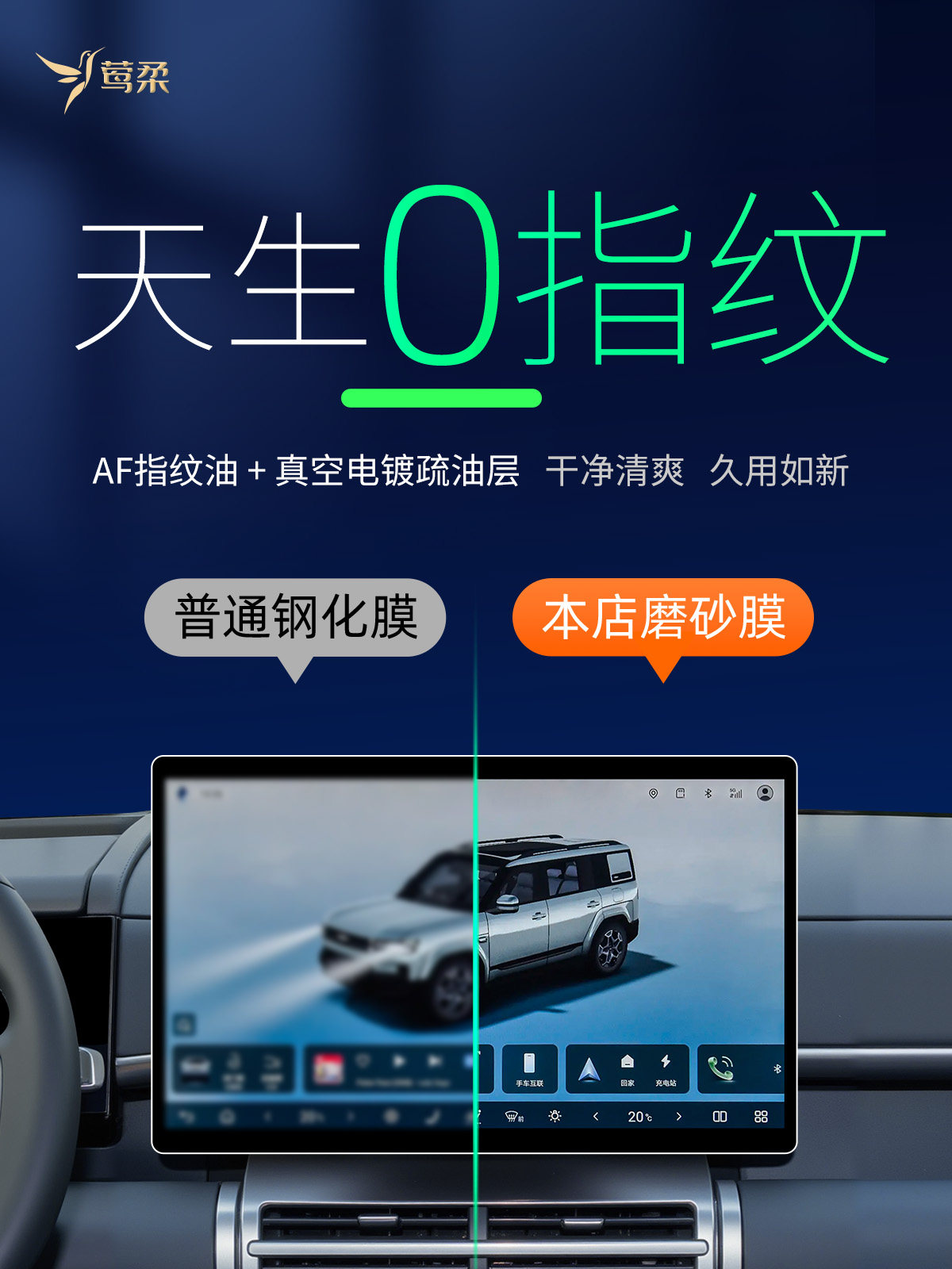 适用于方程豹钛7中控贴膜屏幕钢化膜七车内装饰用品改装配件内饰