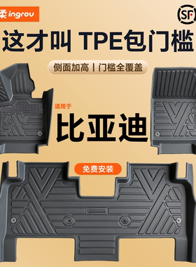 适用比亚迪海豹06海豚EV汽车脚垫TPE海狮dmi包门槛海鸥05旅行版07