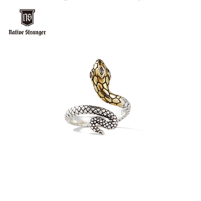 NATIVE STRANGER灵蛇指环925银戒指