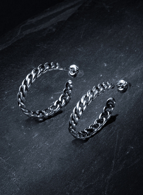 NATIVE STRANGER链条圆圈耳环925银