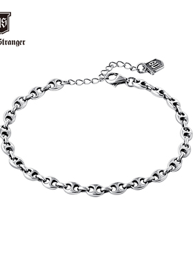NATIVE STRANGER椭圆联排手链925银时尚潮流简约百搭清新女友礼物