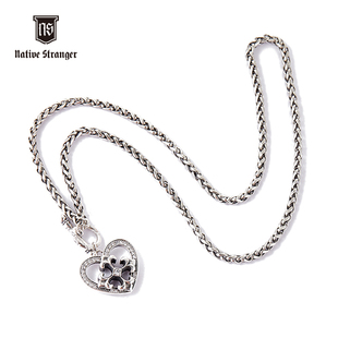 NATIVE STRANGER恒心大项链925银N51-1018爱心挂坠吊坠明星同款
