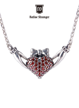 NATIVE STRANGER手捧心锁骨链925银
