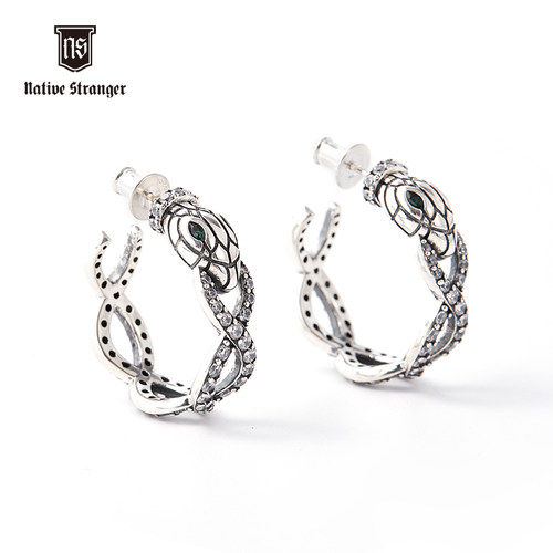 NATIVE STRANGER灵蛇无限符号耳环925银