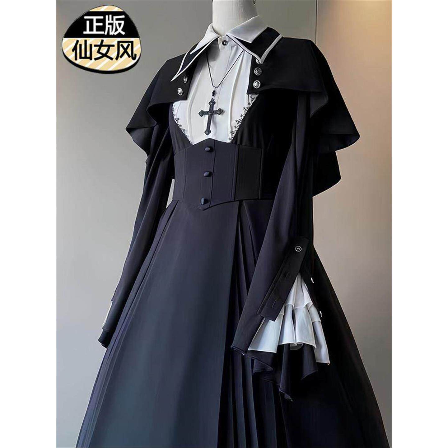 现货全套修女服洛丽塔哥特风lolita裙子菲比cos服万圣节服装大码
