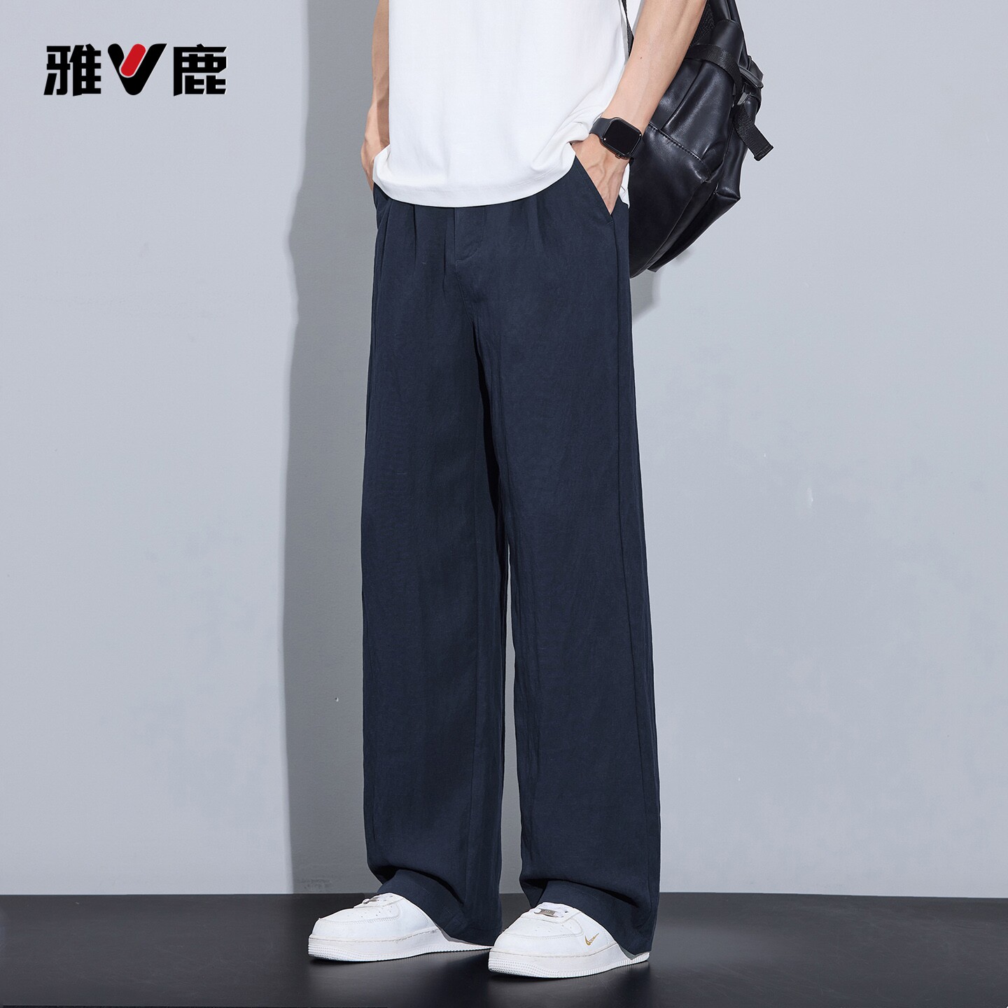 雅鹿亚麻天丝休闲裤男2026夏图片