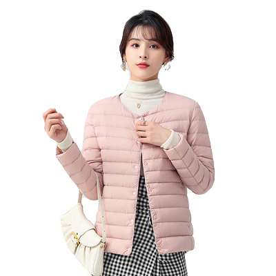 雅鹿2025年新款轻薄款羽绒服内胆女短款时尚粉色休闲薄款内搭外套