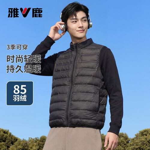 雅鹿立领男士休闲百搭85鸭绒